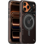 Husa pentru iPhone 17 Pro, Aulumu A17 Frosted, TPU rezistent, Compatibila MagSafe, Efect fosforescent, Protectie Camera, Butoane aluminiu, Racire activa CoolHyper, Protectie premium, Gri/Transparent