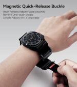 Curea pentru Samsung Galaxy Watch Ultra(2025/2024) 47mm, Aulumu CS03, Nylon moale, Catarama Titaniu, Confort maxim, Reglaj rapid, Negru - imagine 5