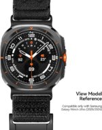 Curea pentru Samsung Galaxy Watch Ultra(2025/2024) 47mm, Aulumu CS03, Nylon moale, Catarama Titaniu, Confort maxim, Reglaj rapid, Negru - imagine 6