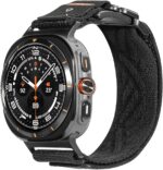 Curea pentru Samsung Galaxy Watch Ultra(2025/2024) 47mm, Aulumu CS03, Nylon moale, Catarama Titaniu, Confort maxim, Reglaj rapid, Negru