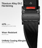 Curea pentru Samsung Galaxy Watch Ultra(2025/2024) 47mm, Aulumu CS03, Nylon moale, Catarama Titaniu, Confort maxim, Reglaj rapid, Negru - imagine 4