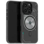 Husa pentru iPhone 16 Pro, Aulumu A16 Frosted, TPU rezistent, Compatibila MagSafe, Efect fosforescent, Protectie Camera, Butoane aluminiu, Racire activa CoolHyper, Protectie premium, Gri/Transparent