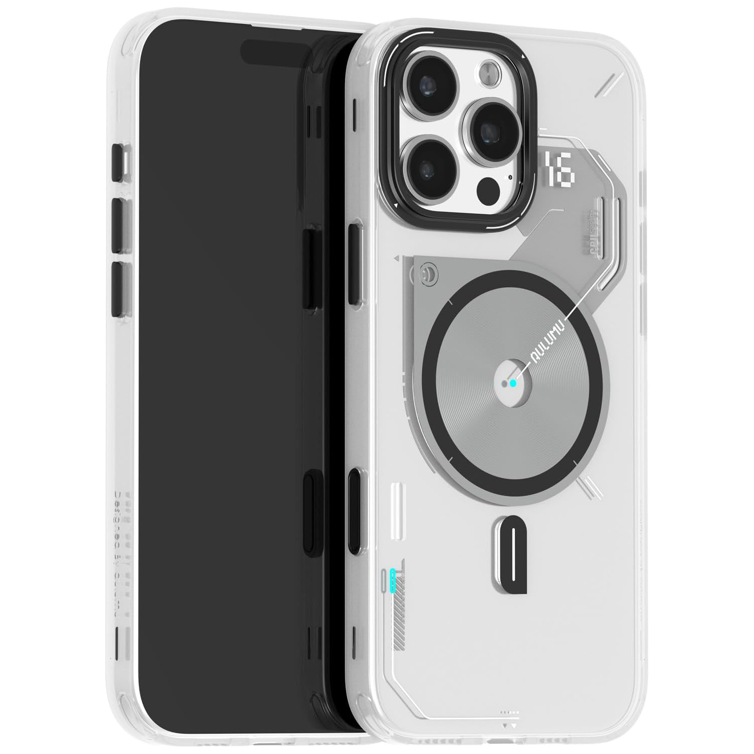 61UWh9j5YfL._AC_SL1500_ copy Husa pentru iPhone 16 Pro, Aulumu A16 Frosted, TPU rezistent, Compatibila MagSafe, Efect fosforescent, Protectie Camera, Butoane aluminiu, Racire activa CoolHyper, Protectie premium, Alb/Transparent - imagine 1