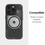 Husa pentru iPhone 16 Pro, Aulumu A16 Frosted, TPU rezistent, Compatibila MagSafe, Efect fosforescent, Protectie Camera, Butoane aluminiu, Racire activa CoolHyper, Protectie premium, Gri/Transparent - imagine 3