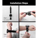 Curea pentru Garmin Fenix 3/3HR/3 Sapphire/5X/5X Plus/6X/6X Pro/7X/7X Pro/8 51mm, Instinct 2X Solar, Enduro 1/2, QuickFit 26mm, Aulumu C11 Mag-Buckle Slim Band, Nylon moale, Catarama magnetica inox, Reglaj rapid, Negru - imagine 11