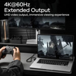 Cablu USB-C la USB-C Aulumu M07 Light Carbon, 120cm, Incarcare rapida 240W PD, Transfer date 10Gbps, Video 4K@60Hz, USB 3.1 Gen 2, Fibra de carbon, Nylon impletit, Indicator LED, Negru - imagine 4