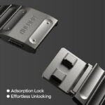 Curea pentru Apple Watch Ultra 1/2/3 49mm, Seria 11/10 46mm, Seria 9/8/7 45mm, Seria 6/5/4/SE 44mm, Aulumu C01 Hi-Per, Aliaj de Titan, Inchidere Magnetica N52, Design Premium, Reglaj Rapid, Negru - imagine 12