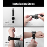 Curea pentru Garmin Fenix 5/5 Plus/6/6 Pro/Sapphire/7/7 Pro/8 47mm, Forerunner 745/935/945/955/965, Instinct Standard/2/Crossover/Solar, Approach S60/S62/S70, Descent G1/G1 Solar, Quatix 5/6/7/7 Pro, Epix Gen 2, Epix Pro Gen 2, D2 Delta/Mach 1, MARQ, QuickFit 22mm, Aulumu C11 Mag-Buckle Slim Band, Nylon moale, Catarama magnetica inox, Reglaj rapid, Negru/Gri - imagine 6