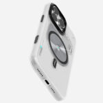Husa pentru iPhone 16 Pro, Aulumu A16 Frosted, TPU rezistent, Compatibila MagSafe, Efect fosforescent, Protectie Camera, Butoane aluminiu, Racire activa CoolHyper, Protectie premium, Alb/Transparent - imagine 7
