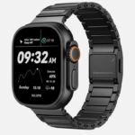 Curea pentru Apple Watch Ultra 1/2/3 49mm, Seria 11/10 46mm, Seria 9/8/7 45mm, Seria 6/5/4/SE 44mm, Aulumu C01 Hi-Per, Aliaj de Titan, Inchidere Magnetica N52, Design Premium, Reglaj Rapid, Negru