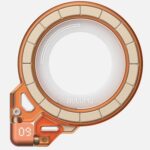 Stand MagSafe Aulumu G09 Ghost Infinite 360°, Rotire 360° pe mai multe axe, Prindere magnetica puternica N52, Inel ergonomic pentru sustinere, Suport pentru birou, Compact si portabil, Portocaliu/Transparent