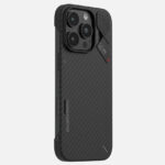 Husa pentru iPhone 16 Pro Max din fibra de aramida, Aulumu A16, Ultra slim, compatibila MagSafe, Racire activa CoolHyper, Cadru camera din Aluminiu, Design rezistent la socuri, Disipare caldura, Protectie premium, Negru - imagine 7