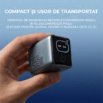 Incarcator 45W Turbo Fast Charge GaN cu Afisaj Digital TFT DaDen, 1x USB Type-C, Incarcare Rapida Power Delivery PD 3.2 AVS, Monitorizare Putere si Temperatura, Protectie Inteligenta, Gri - imagine 3