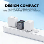 Incarcator 45W Turbo Fast Charge GaN cu Afisaj Digital TFT DaDen, 1x USB Type-C, Incarcare Rapida Power Delivery PD 3.2 AVS, Monitorizare Putere si Temperatura, Protectie Inteligenta, Gri - imagine 4
