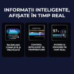 Incarcator 45W Turbo Fast Charge GaN cu Afisaj Digital TFT DaDen, 1x USB Type-C, Incarcare Rapida Power Delivery PD 3.2 AVS, Monitorizare Putere si Temperatura, Protectie Inteligenta, Gri - imagine 12